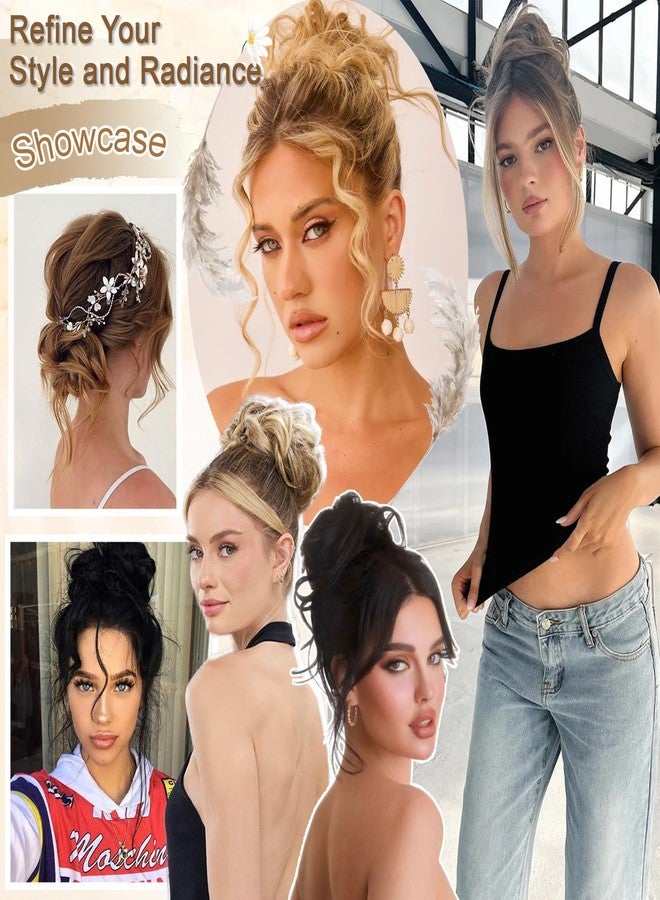 WZNBBOY Messy Bun Hair Piece Hair Bun Wavy Curly Scrunchies Chignon Ponytail Hair Extensions Fake Hair Bun Extensions Synthetic Tousled Updo Hairpieces for Women（Dark Grey） - Image 5